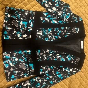 Women's Black and Blue Patterned Jacket